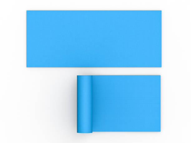 ブルーのヨガマット - エクササイズマット ストックフォトと画像