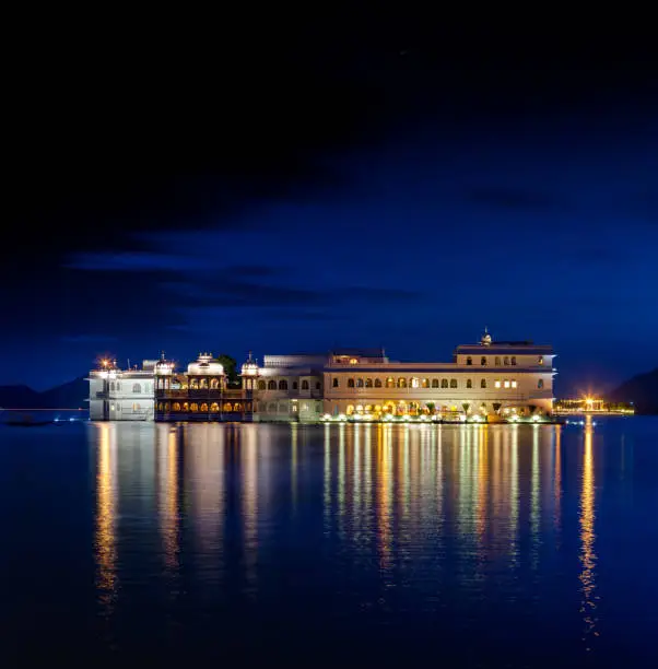 Photo of Lake Pichola and Taj Lake Palace at night
, Udaipur, Rajasthan, India