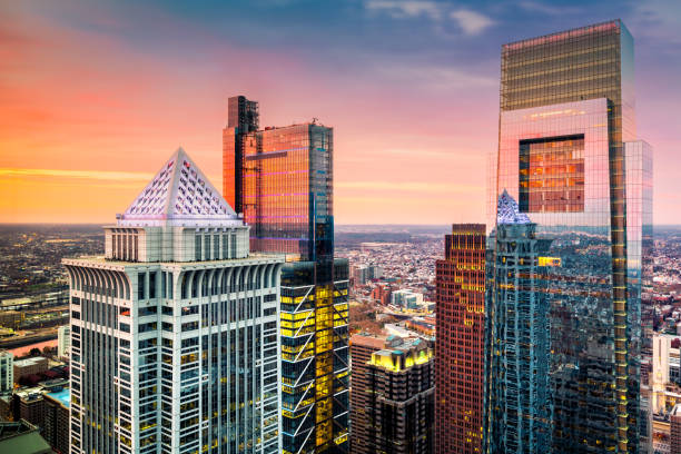 istock Philadelphia aerial with downtown skyscrapers 885772130