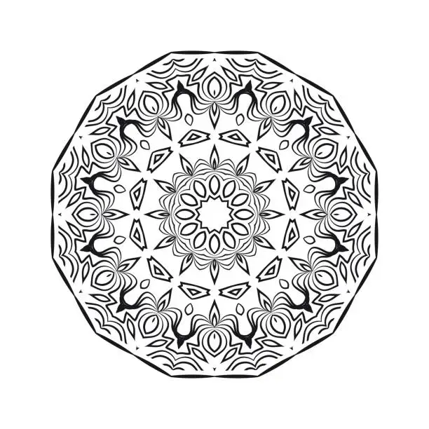 Vector illustration of geometric mandALA DESIGN. vector illustration. black color