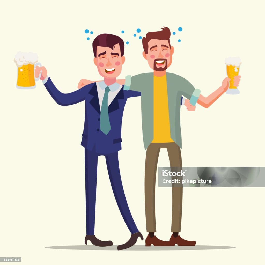 Drunk Office Man Vector. Funny Friends. Relaxing Concept. Business Party. Cartoon Character Illustration Drunk Office Man Vector. Funny Friends. Relaxing Concept. Business Party. Cartoon Illustration Beer - Alcohol stock vector