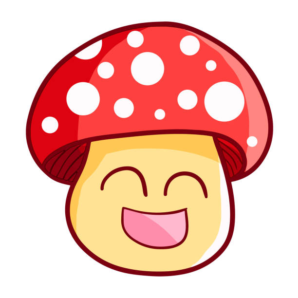 Smiling Red Mushroom Stock Illustration - Download Image Now - Mushroom,  Cartoon, Art - iStock