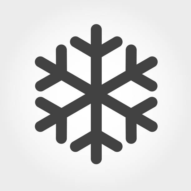 Snowflake Icon - Iconic Series Snowflake, Snow, cold temperature, winter, weather snowflake shape icons stock illustrations