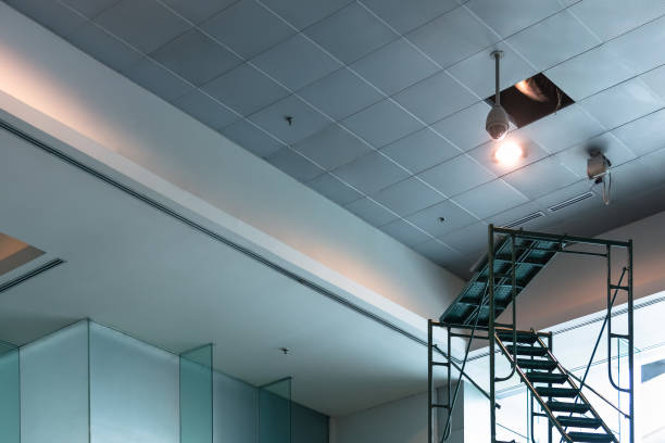 istock Maintenance electronic CCTV in modern building 885844942