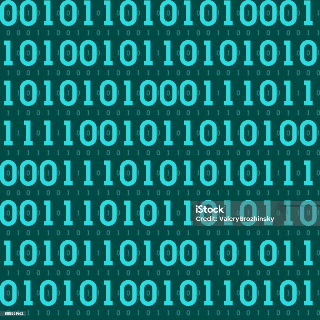 Seamless Pattern With Abstract Binary Code Digital Matrix Background ...
