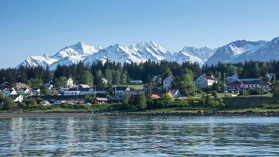 Ketchikan, Alaska.  Panoramic View of city landscape