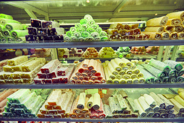 istock The traditional Turkish dessert is oriental sweets also known as Turkish delight. 885882162