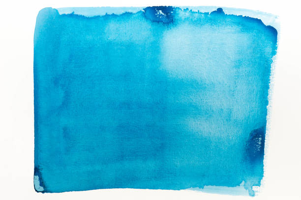 istock blue watercolor painted texture background on white paper 885884686
