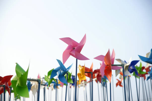 istock Colorful paper windmill pinwheels 885918670