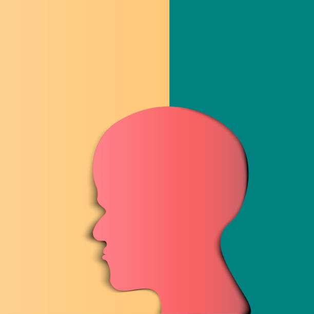 istock SIlhouette of a  Human head. Head thinking.  paper art and craft style. 885922752