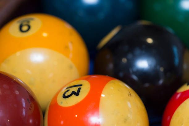 istock Colorful snooker balls on table 885934568