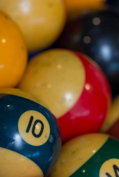istock Colorful snooker balls on table 885934570