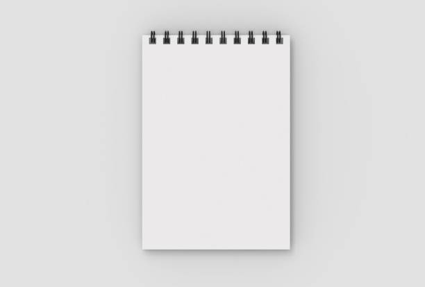 istock Spiral binder notebook mock up isolated on soft gray background. 3D illustrating. 885943764