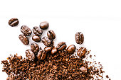 Roasted coffee white background - Concept design