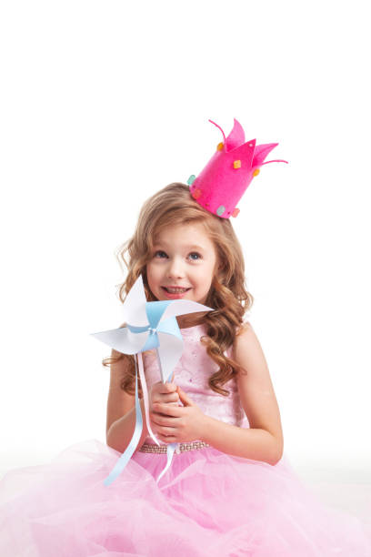 istock Princess girl with pinwheel 885959502