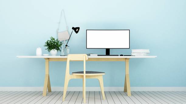 istock 3D Rendering minimal style Interior minimal work space or living room and wall decorate in hotel 885960098