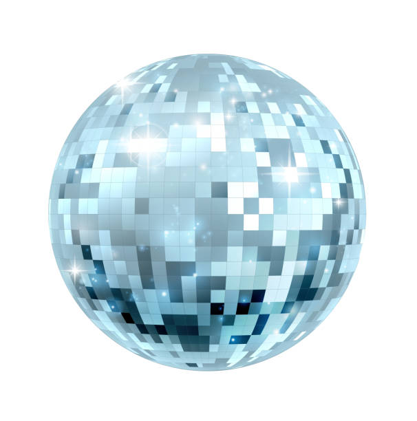 ilustraciones, imágenes clip art, dibujos animados e iconos de stock de bola de discoteca ilustración - disco ball 1970s style 1980s style nightclub