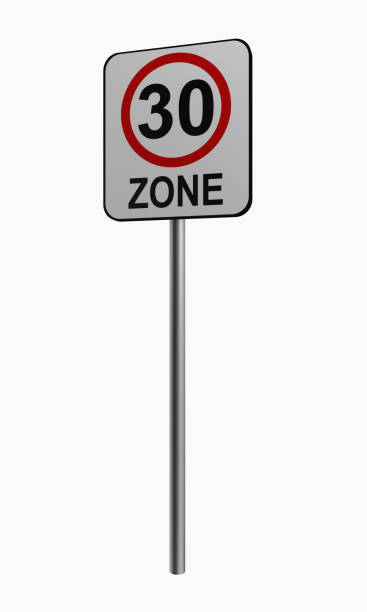 немецкий дорожный знак: темп 30 зоны - street name sign стоковые фото и изображения