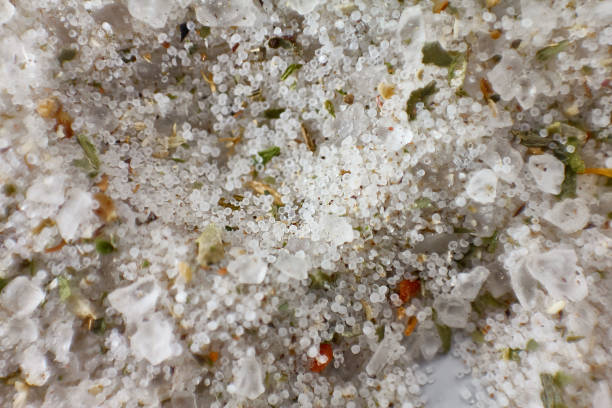 Salt background. Closeup of salt background on white background.