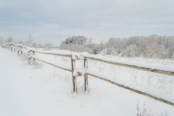 istock winter rural scene with snow and white fields 886007064