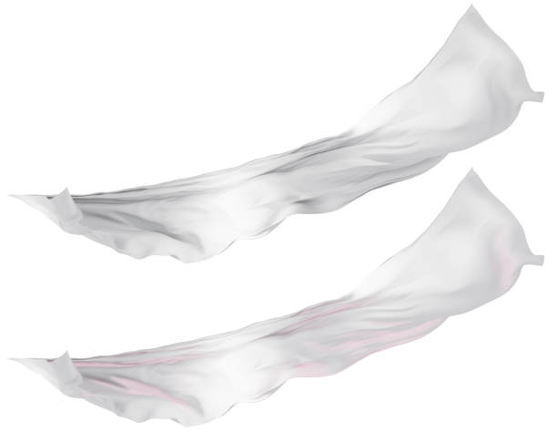 istock A cloth floating in the wind. 3d illustration. Tissue for background 886016784