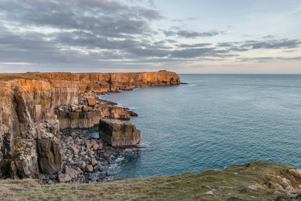 istock Stunning vibrant landscape image of cliffs around St Govan's Head on Pembrokeshire Coast in Wales 886019388
