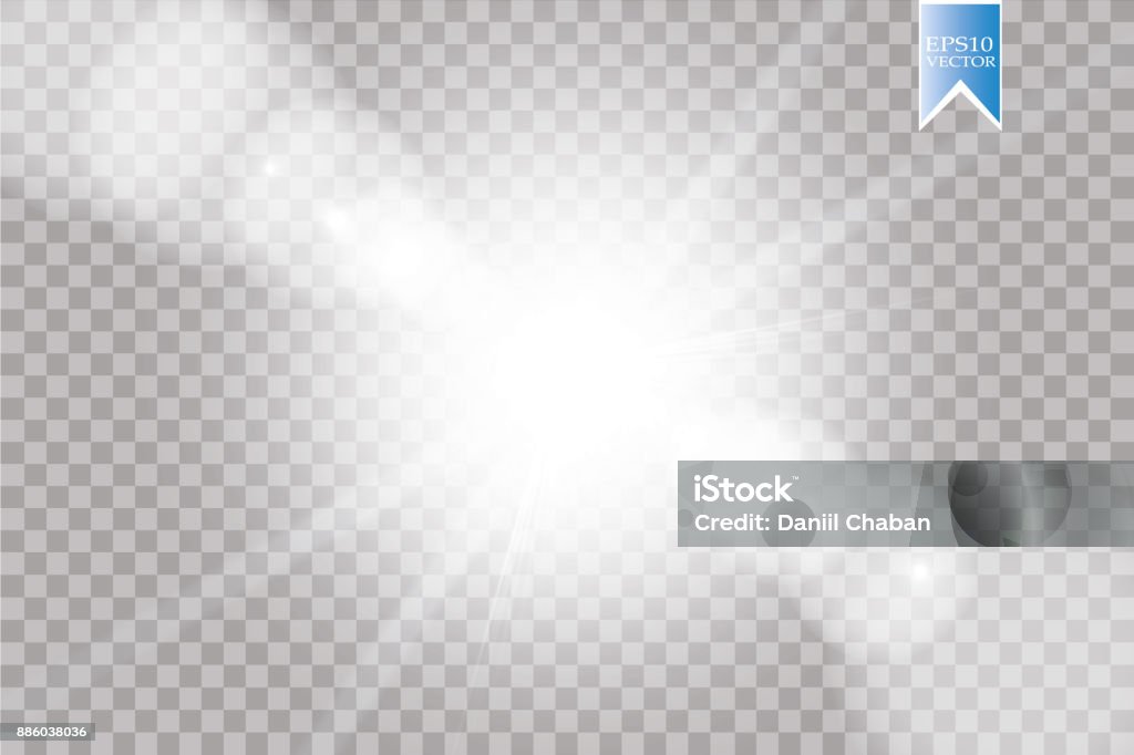 Vector transparent sunlight special lens flare light effect. Sun flash with rays and spotlight Vector transparent sunlight special lens flare light effect. Sun flash with rays and spotlight. eps 10 Spotlight stock vector