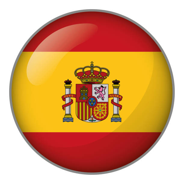 istock Icon representing button flag of Spain. Ideal for catalogs of institutional materials and geography 886045508