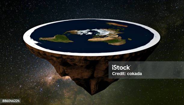 Flat Earth From Space Stock Photo - Download Image Now - Planet Earth, Flat - Physical Description, Conspiracy