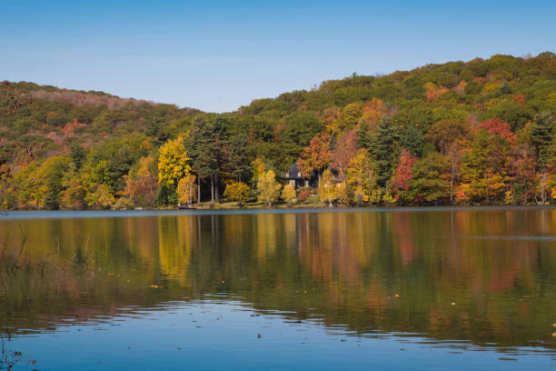 istock Colorful Canadian fall in Mont-Saint-Bruno National Park 886056376