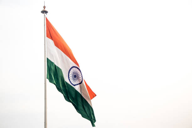 istock Image of Indian flag with white background 886064860