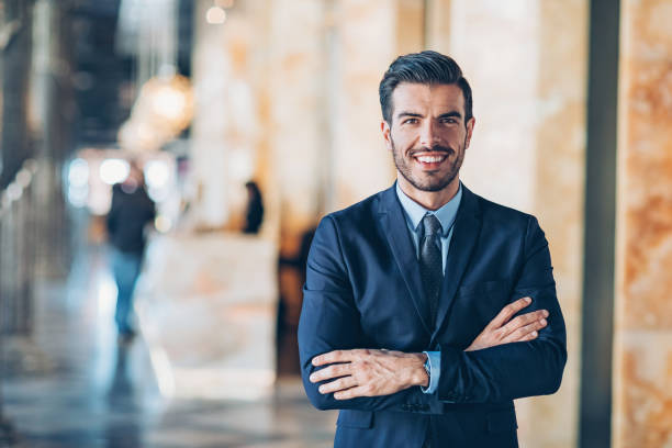 笑顔のビジネスマン - necktie manager adult business ストックフォトと画像