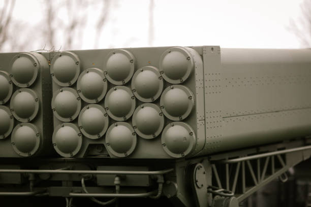 istock Anti aircraft missiles launcher 886069070