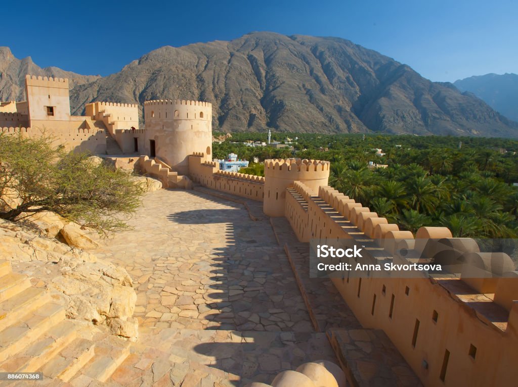 Fort Nakhal, the ancient fortress of Oman Muscat - Oman Stock Photo