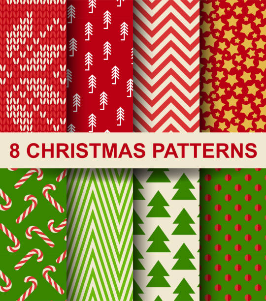 рождественские узоры - knitting vertical striped textile stock illustrations