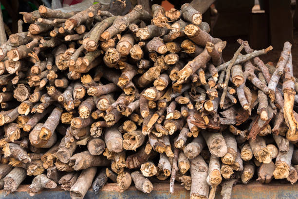 istock firewood stacked prepared for winter.Firewood in fireplace 886089230