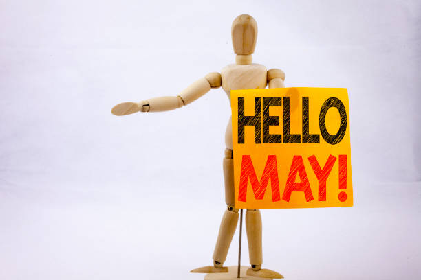 istock Conceptual hand writing text caption inspiration showing Hello May. Spring Business concept for Criminal hacker security prevention written on sticky note sculpture background with space 886097292