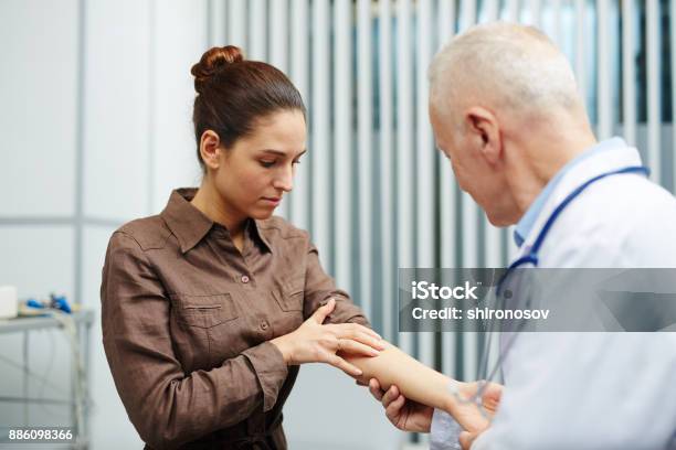Pain In Arm Stock Photo - Download Image Now - Skin, Doctor, Illness