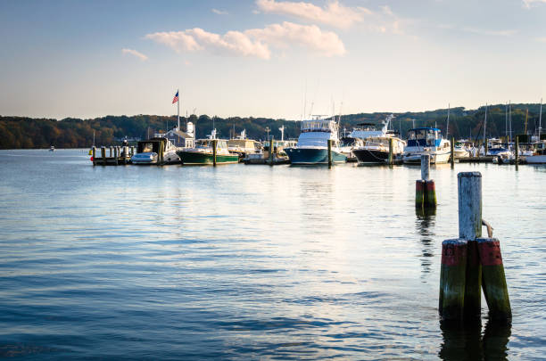 istock Yachts ina Riverside Harbour at Sunset 886109464