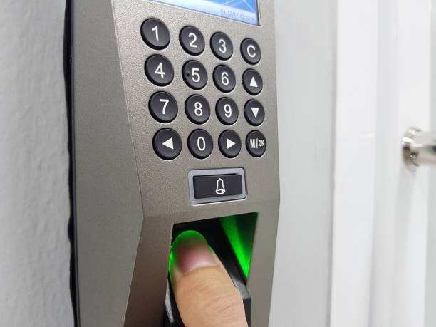 istock fingerprint and access control in a office building 886118448