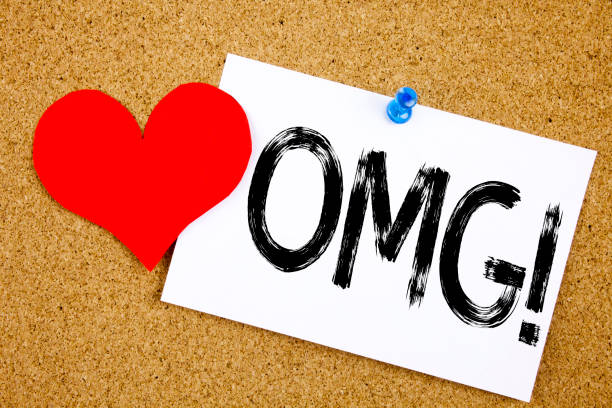 istock Conceptual hand writing text caption inspiration showing OMG Oh My God concept for Surprise Humor and Love written on sticky note, reminder cork background with copy space 886118516