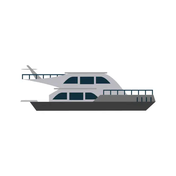 Vector illustration of Luxury yacht isolated