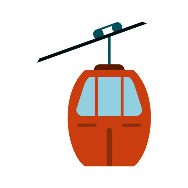 Cableway mountain transport Cableway mountain transport icon vector illustration graphic design overhead cable car stock illustrations