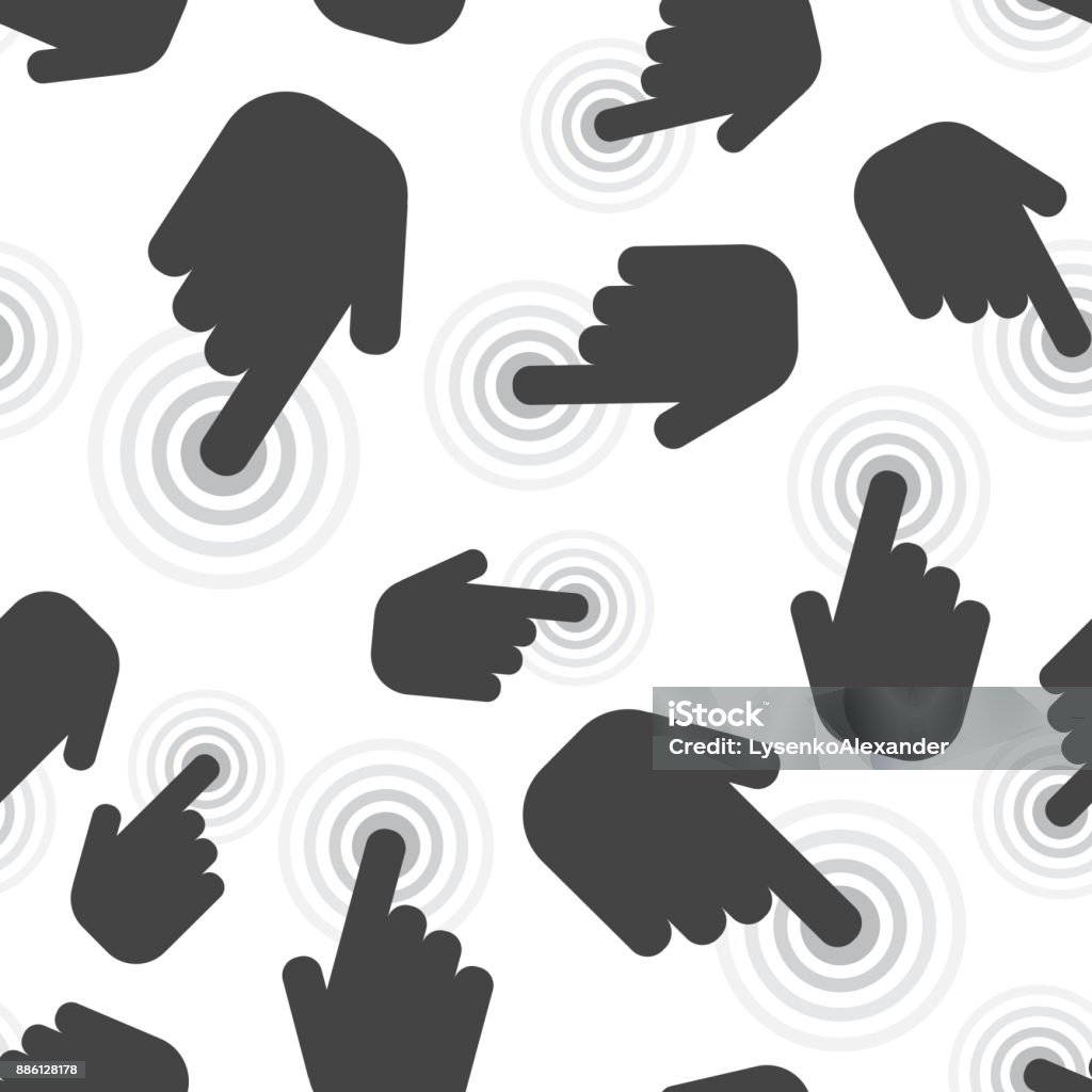 Click Shape Hand Click Hand Seamless Pattern Background Business Flat Vector ...