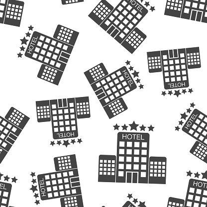 Hotel Seamless Pattern Background Business Flat Vector Illustration ...