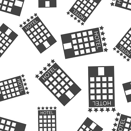 Hotel Pattern Hotel Seamless Pattern Background Business Flat Vector Illustration ...