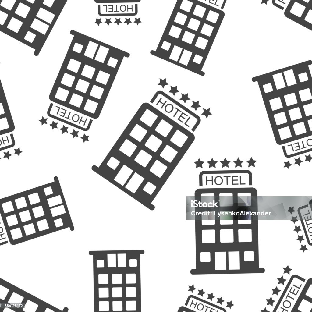 Hotel Pattern Hotel Seamless Pattern Background Business Flat Vector Illustration ...