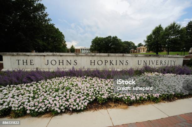 The Johns Hopkins University Sign Stock Photo - Download Image Now - Baltimore - Maryland, Campus, Charles Street