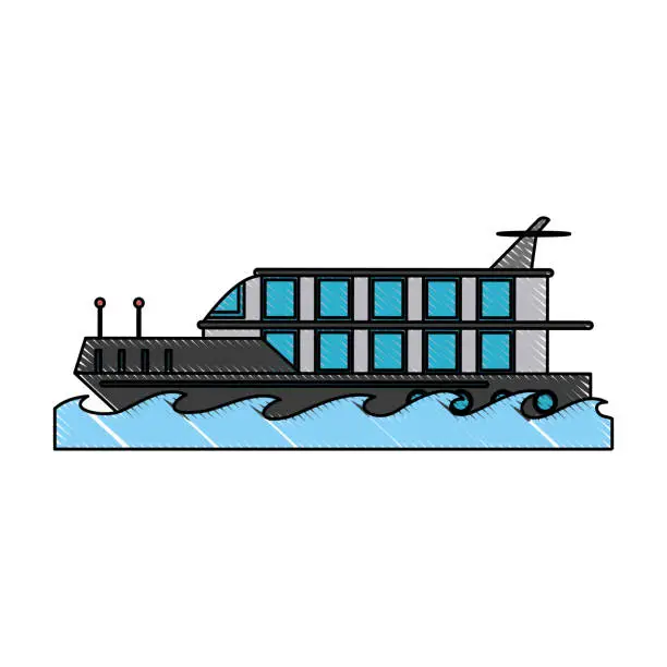 Vector illustration of Luxury yacht isolated