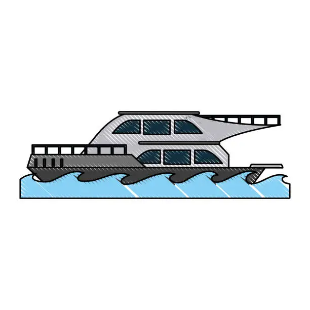 Vector illustration of Luxury yacht isolated